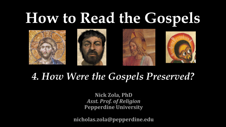 how to read the gospels