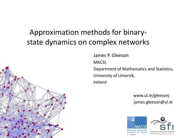 outline 1 motivation 2 models networks and dynamics 3
