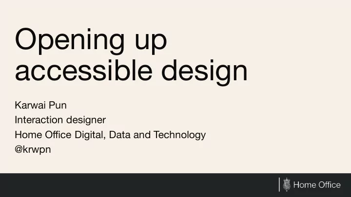 opening up accessible design