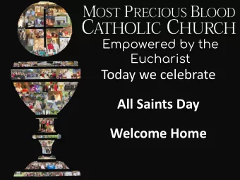 All Saints Day  Welcome Home  Gathering Song  For All the Saints  For all the saints Who from their