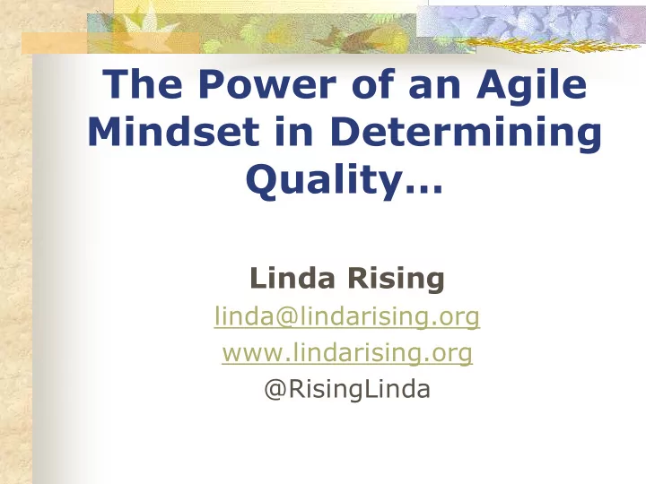 the power of an agile