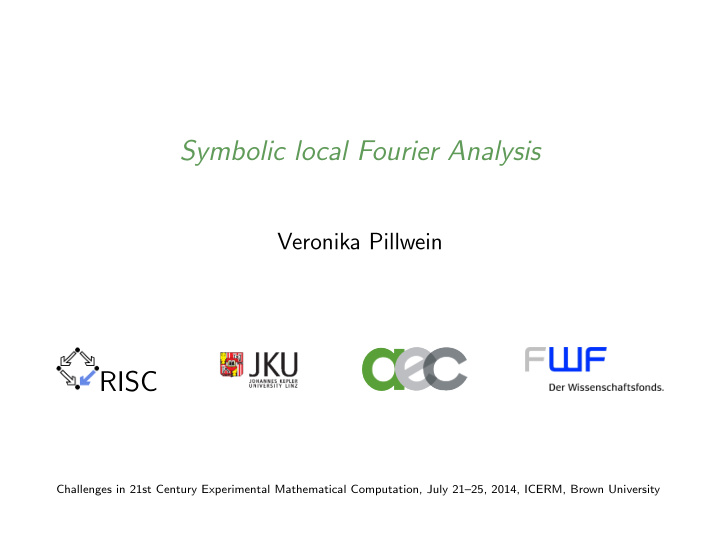 symbolic local fourier analysis