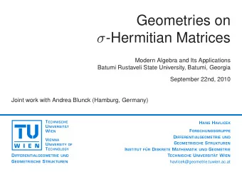 Square Matrices  The first part deals with some notions and results from ring  geometry and the
