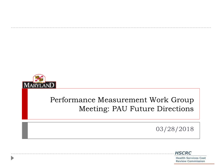 performance measurement work group meeting pau future