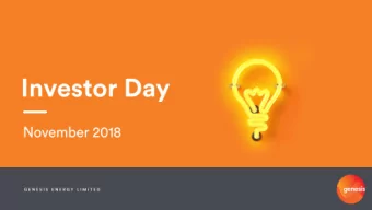 Disclaimer This presentation has been prepared by Genesis Energy Limited (Genesis Energy) for