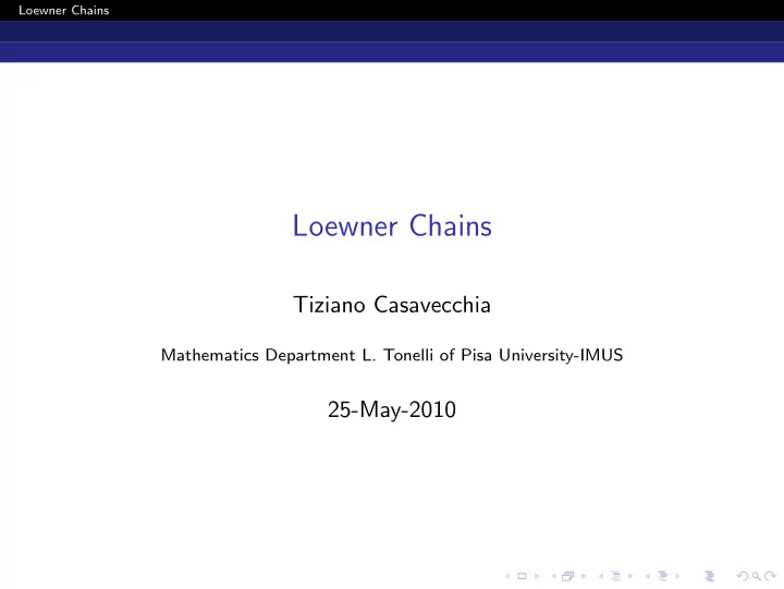 loewner chains