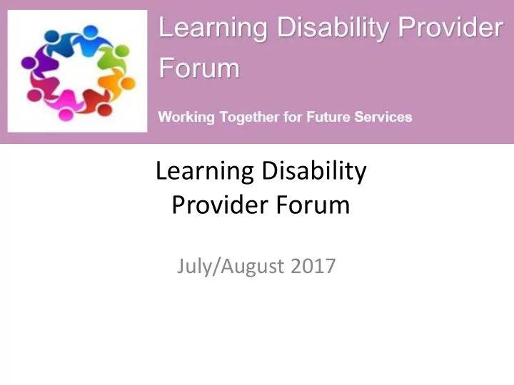 provider forum