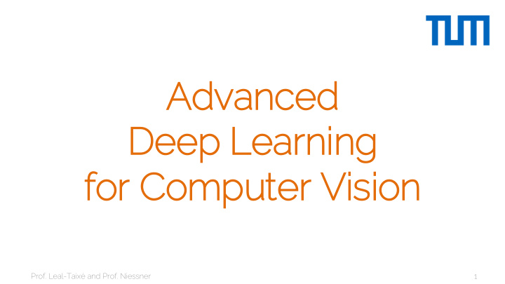 advanced deep learnin ing for computer vis isio ion