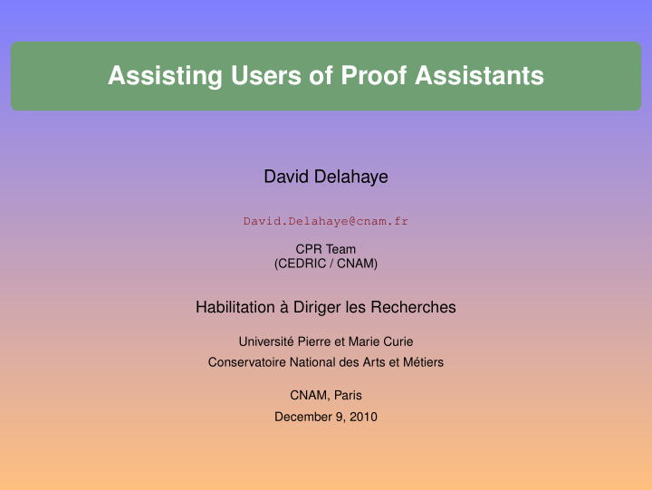assisting users of proof assistants