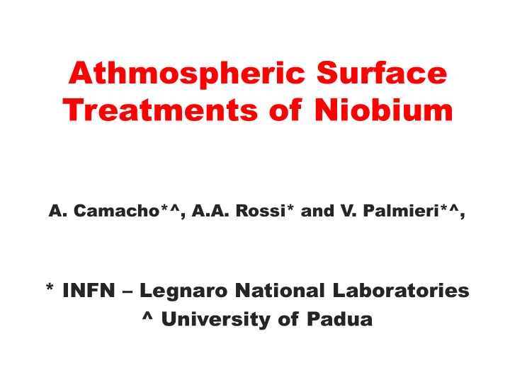treatments of niobium