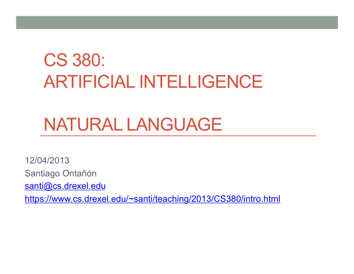 cs 380 artificial intelligence natural language