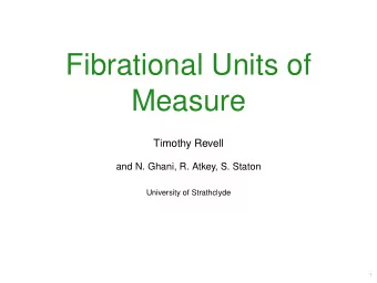 Fibrational Units of  Measure  Timothy Revell  and N. Ghani, R. Atkey, S. Staton  University of