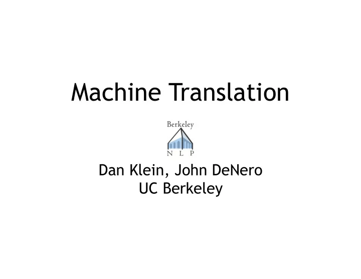 machine translation