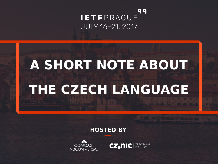 a short note about the czech language