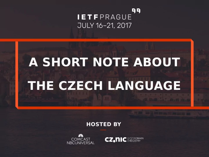 a short note about the czech language