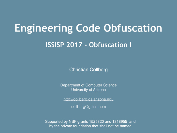 engineering code obfuscation