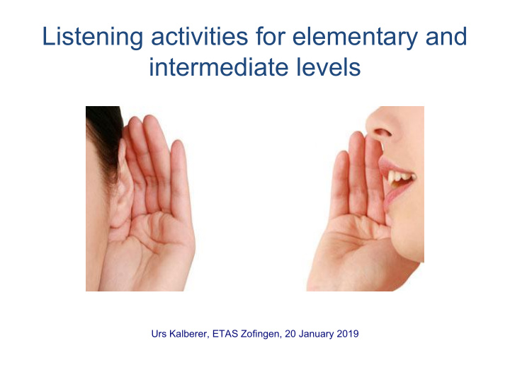 listening activities for elementary and intermediate