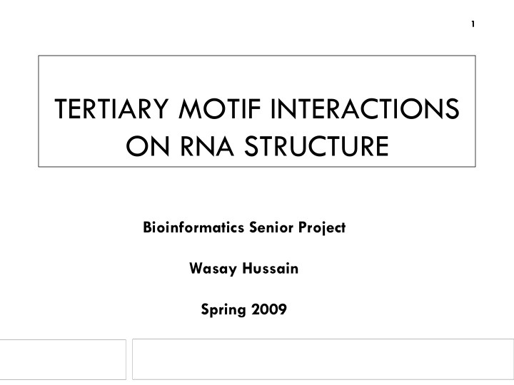 tertiary motif interactions on rna structure