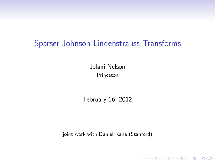 sparser johnson lindenstrauss transforms