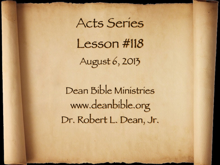 acts series lesson 118