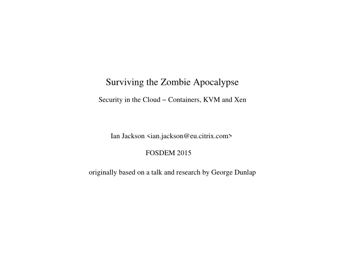 surviving the zombie apocalypse