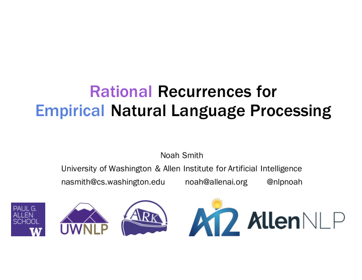 rational recurrences for empirical natural language