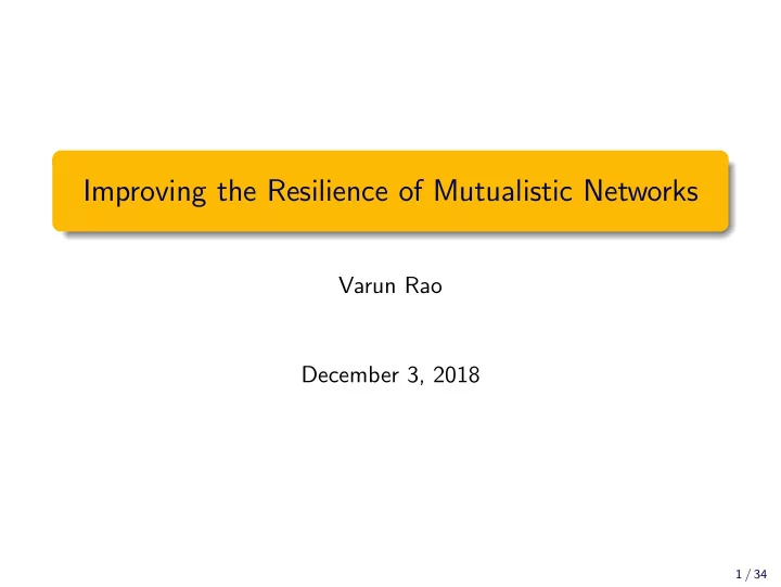 improving the resilience of mutualistic networks