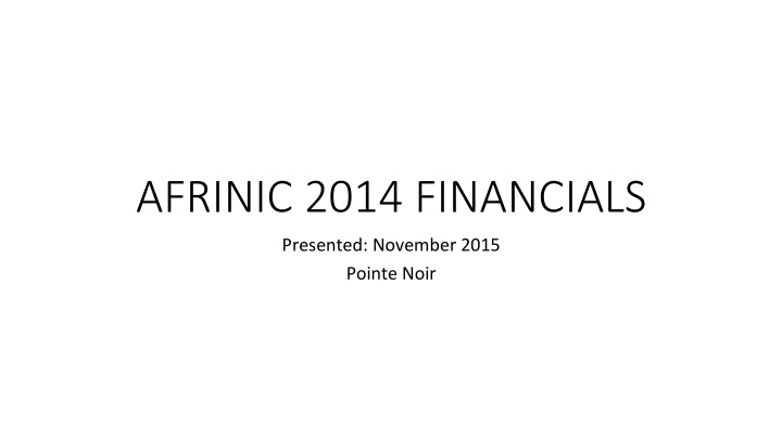 afrinic 2014 financials