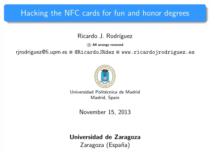 hacking the nfc cards for fun and honor degrees