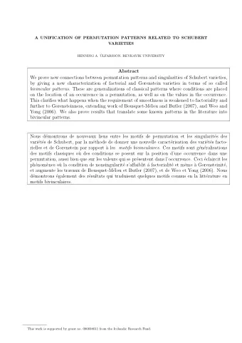 Abstract  We prove new connections between permutation patterns and singularities of Schubert
