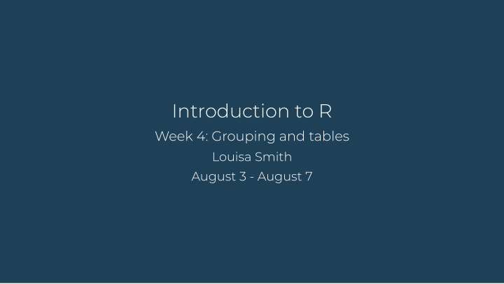 introduction to r