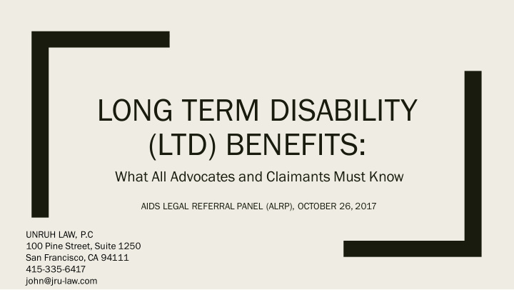 long term disability ltd benefits