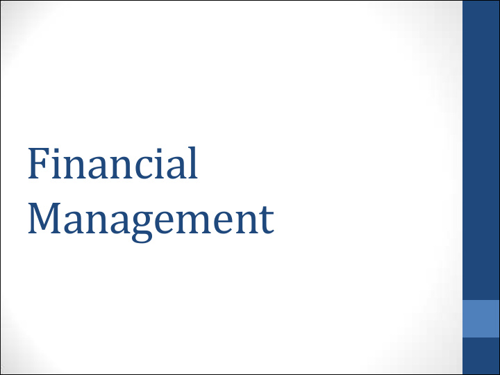 financial management about me