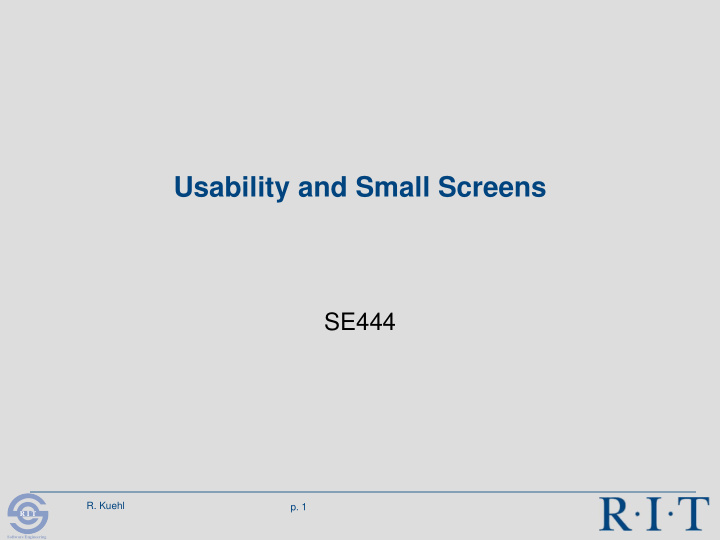 usability and small screens