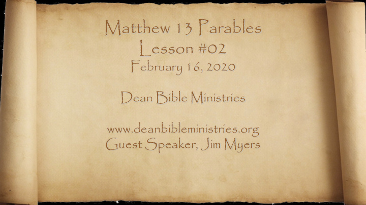 matthew 13 parables lesson 02