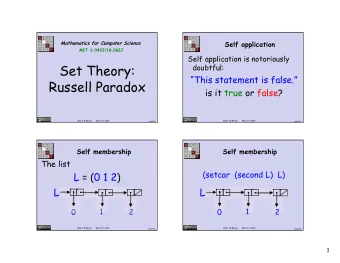 Set Theory:  doubtful:  This statement is false.  Russell Paradox  is it true or false?