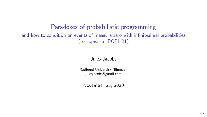 paradoxes of probabilistic programming