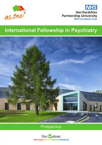 International Fellowship in Psychiatry  Prospectus  Contents Page  3.  Foreword  4.  Introduction