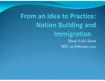 Ehud (Udi) Eiran MIT, 25 February 2011 Household issues y Papers y Reading y Attendance y Last week
