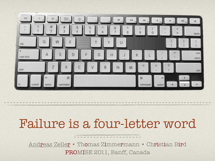 failure is a four letter word