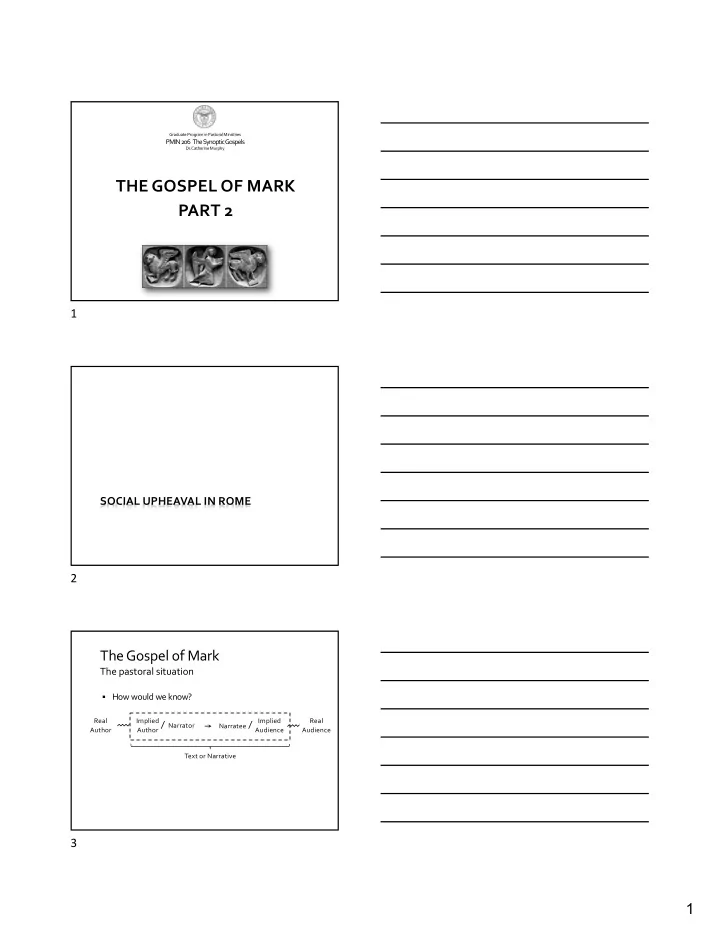 the gospel of mark part 2