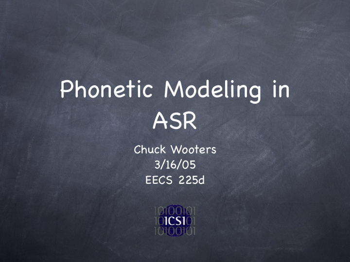 phonetic modeling in asr