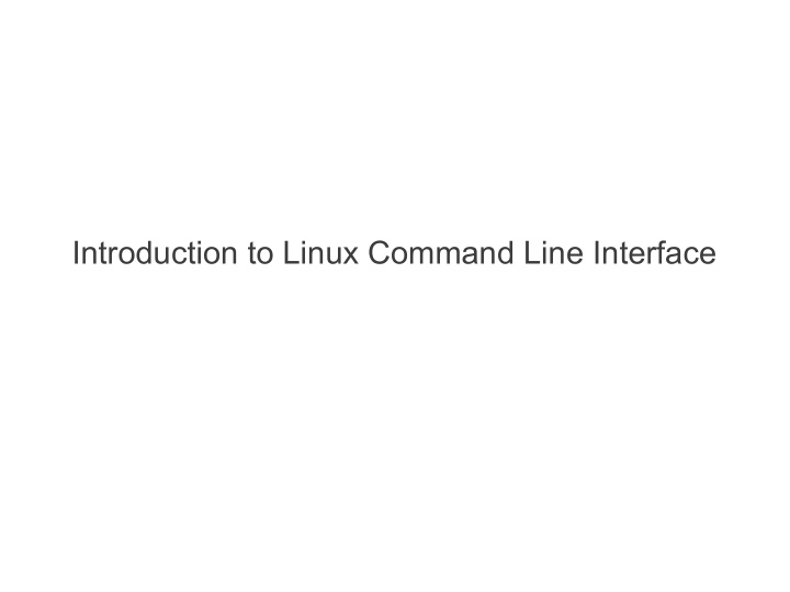 introduction to linux command line interface