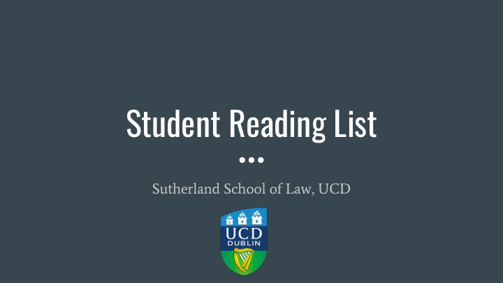 student reading list