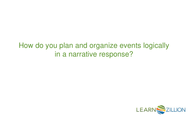 how do you plan and organize events logically in a