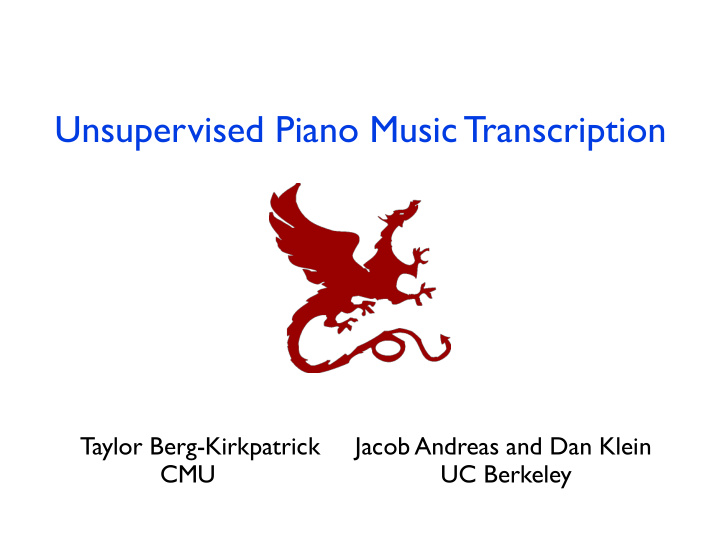 unsupervised piano music transcription