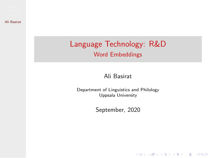 language technology r d