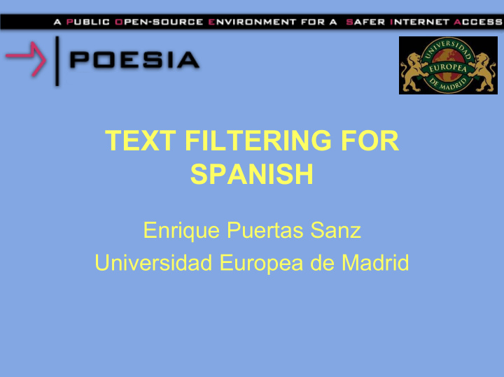 text filtering for spanish