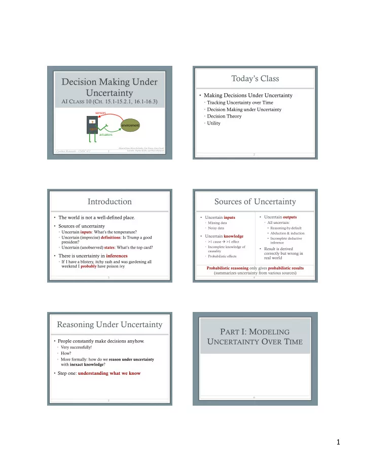 decision making under uncertainty