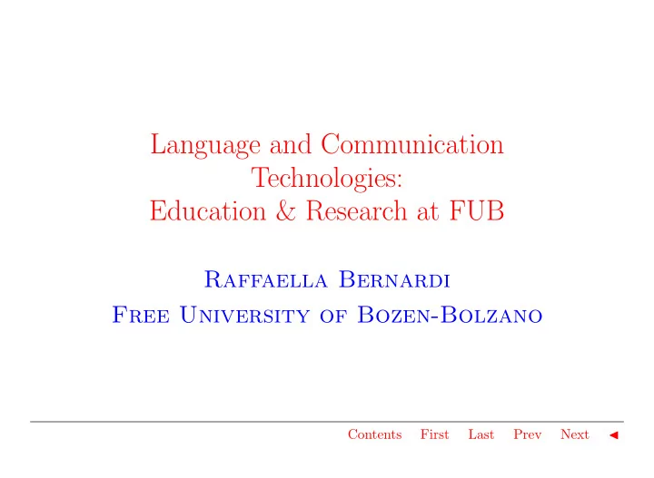 language and communication technologies education